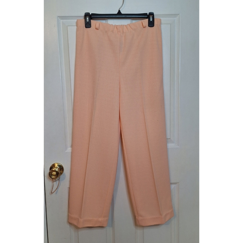 Vintage 90s Turn On Peach Pink Pleated High Rise Wide Leg Pants Pastel Size 12